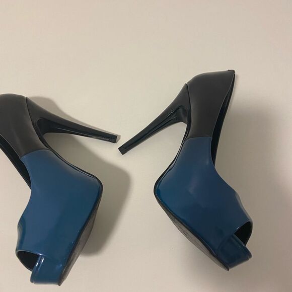 Guess Ombre black-blue Heels Open Toe Size 7M - Picture 7 of 10